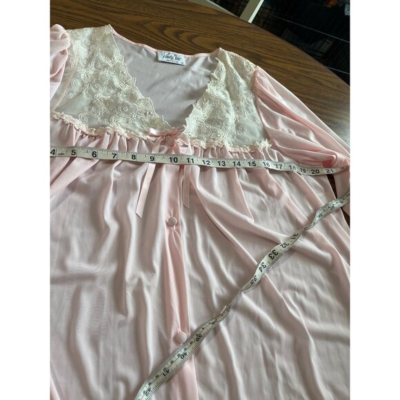 Vanity Fair vintage pink night gown and robe size S/M - Picture 9 of 10